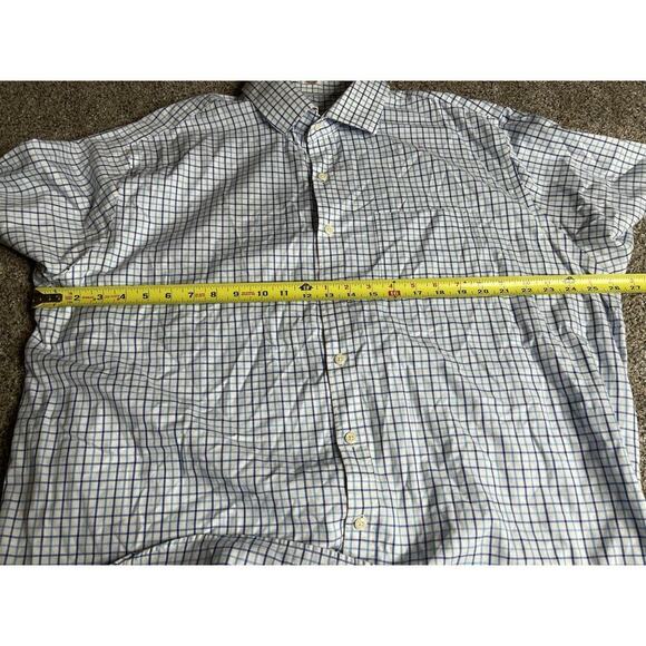 Peter Millar Mens Button Down Short Sleeve Blue Shirt Stripes Pattern Size XXL - Picture 5 of 5